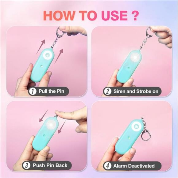 Personal Safety Alarm  - Self Defense Keychain SUPER LOUD Siren, Strobe Light - Picture 5 of 7